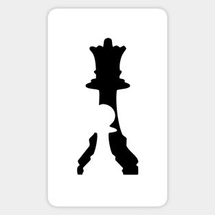 Chess - Queen and Pawn meets in negative spaces Sticker
